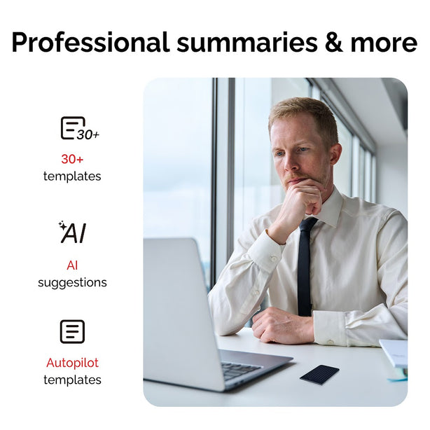 PLAUD NOTE AI Voice Recorder -Transcribe & Summarize, Support 112 Languages, For Lectures, Meetings, Calls