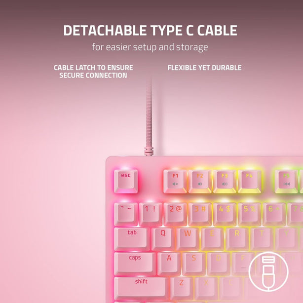 Razer Huntsman V2 Tenkeyless - Optical Gaming Keyboard (Linear Red Switch) - Quartz Edition