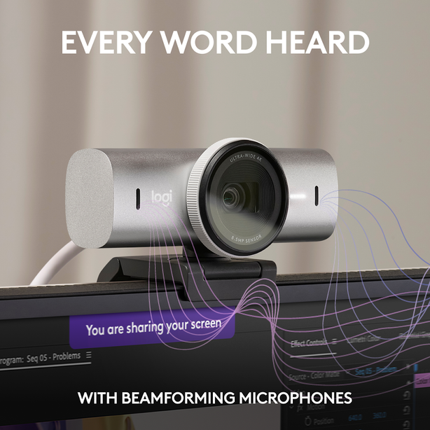Logitech Mx Brio Ultra Hd 4K Webcam Pale Grey