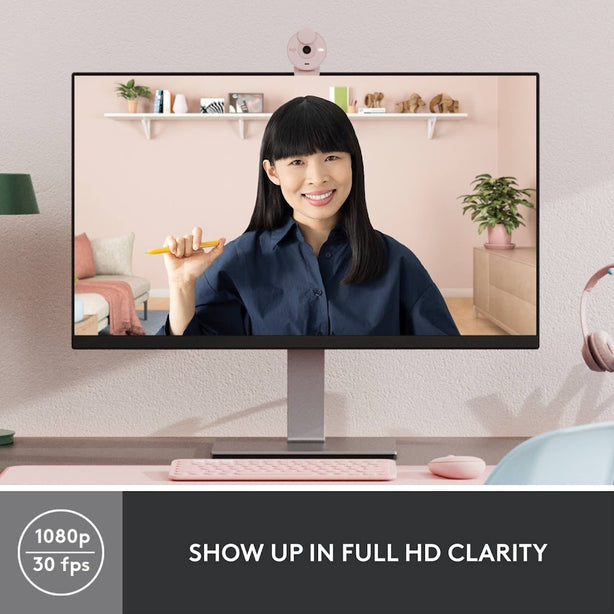 Logitech Brio 300 Full Hd Webcam - Rose
