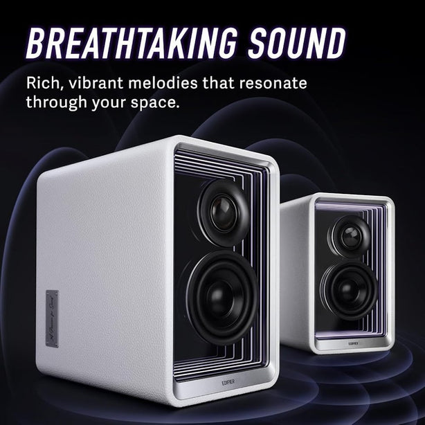Edifier Qr65 White Monitor Speakers With Gan Charger 70W