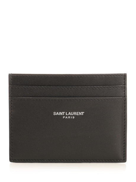 Saint Laurent Calfskin Card Holder - Black