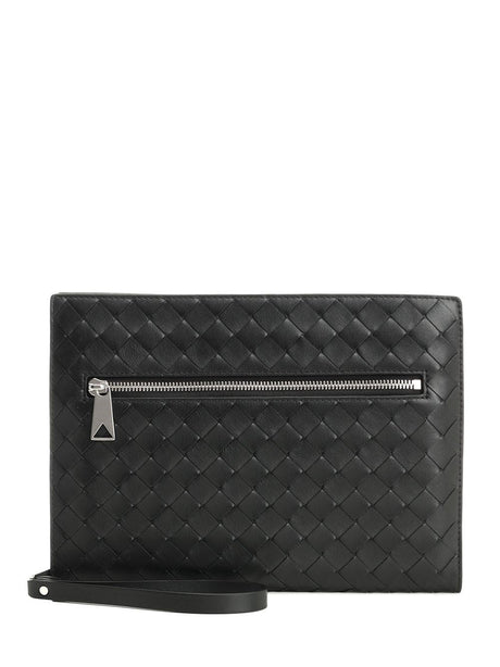 Bottega Veneta Small Woven Document Holder - Black