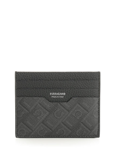 Ferragamo Monogram Card Holder - Grey