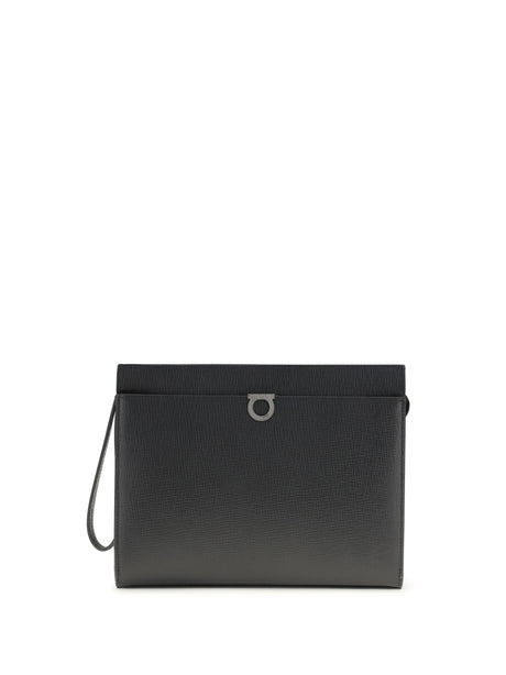 Ferragamo Gancini Pouch - Black