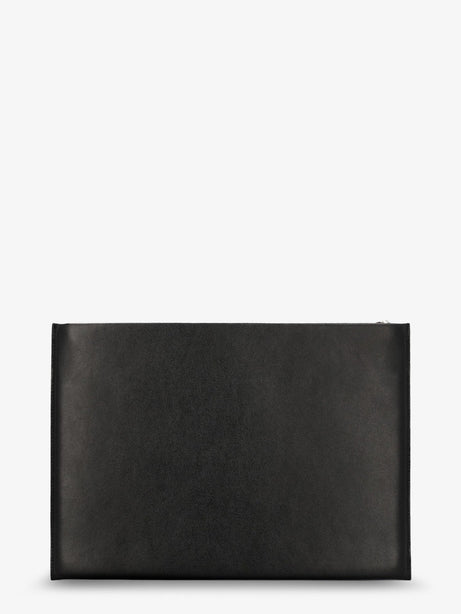 Givenchy Leather clutch bag with lettering logo on the front - Black
