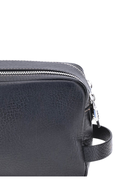 Brunello Cucinelli Pebbled leather Beauty Case - Black
