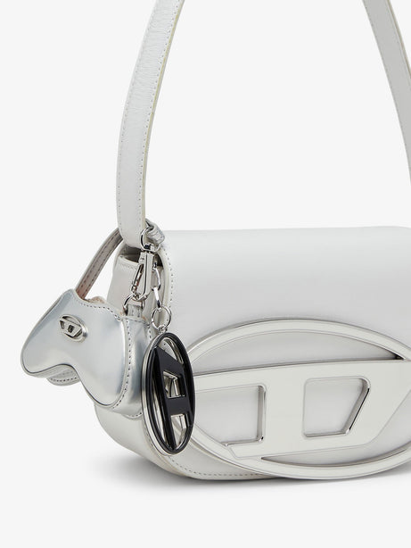 Diesel Play Charm shiny keychain - Bianco