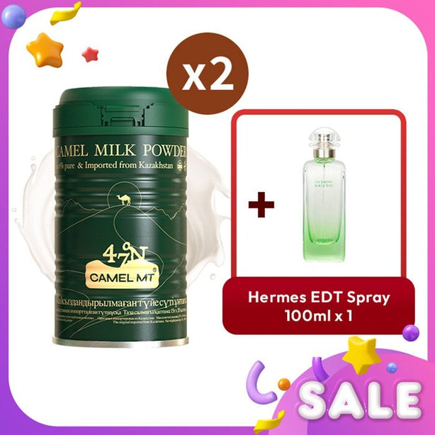 Camel Mt Camel Milk Powder X2 + Hermes Un Jardin Sur Le Toit Edt Spray - 3pcs