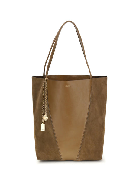 Chloé Spin Shoulder Bag - Dark Khaki