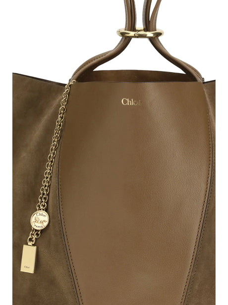 Chloé Spin Shoulder Bag - Dark Khaki