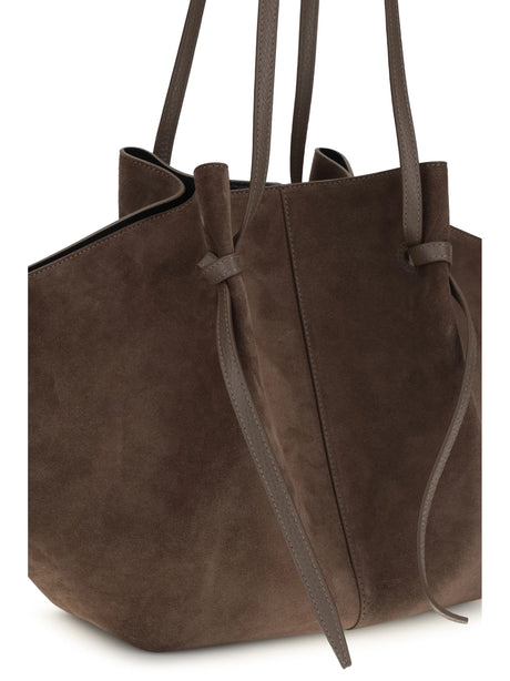 Yuzefi Mochi large suede Shoulder Bag - Nutmeg