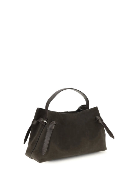 Yuzefi Gyoza suede Shoulder Bag - Ganache