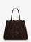 Alaia Mina 37 leather with Vienne motif shoulder bag - Brun Fume