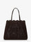 Alaia Mina 37 leather with Vienne motif shoulder bag - Brun Fume