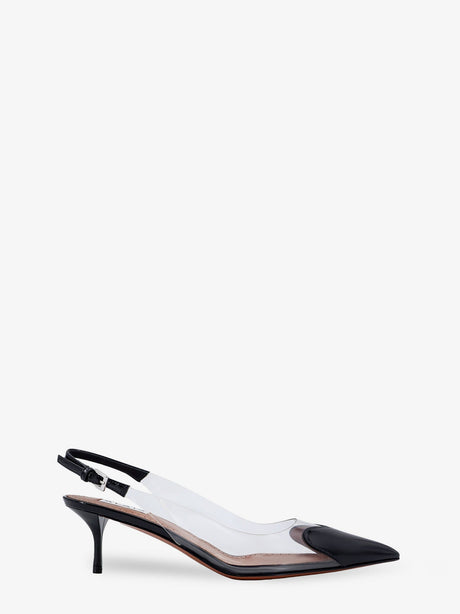 Alaia Le Coeur Slingback PVC and leather pumps - Noir