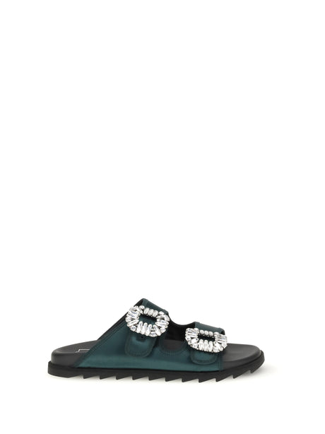 Roger Vivier Slidy Viv Sandals with strass - Foresta