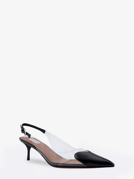 Alaia Le Coeur Slingback PVC and leather pumps - Noir