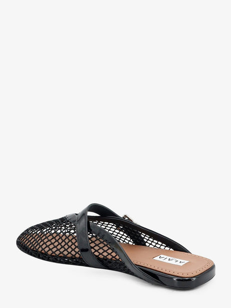 Alaia Flat mesh sandals - Noir