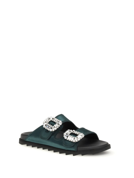 Roger Vivier Slidy Viv Sandals with strass - Foresta