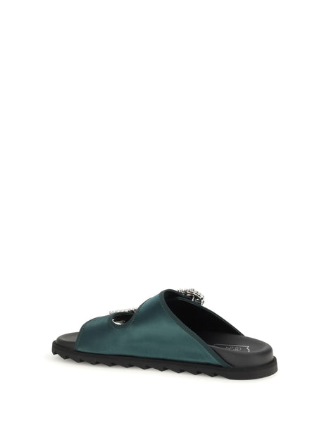 Roger Vivier Slidy Viv Sandals with strass - Foresta