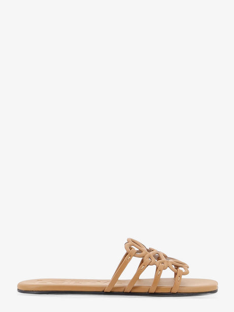 Loewe Paula's Ibiza Anagram Petal Leather Sandals - Camel