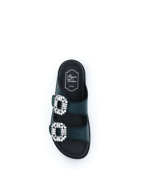 Roger Vivier Slidy Viv Sandals with strass - Foresta