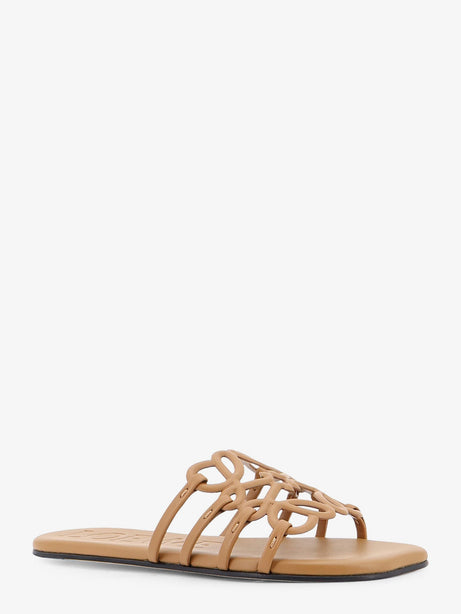Loewe Paula's Ibiza Anagram Petal Leather Sandals - Camel