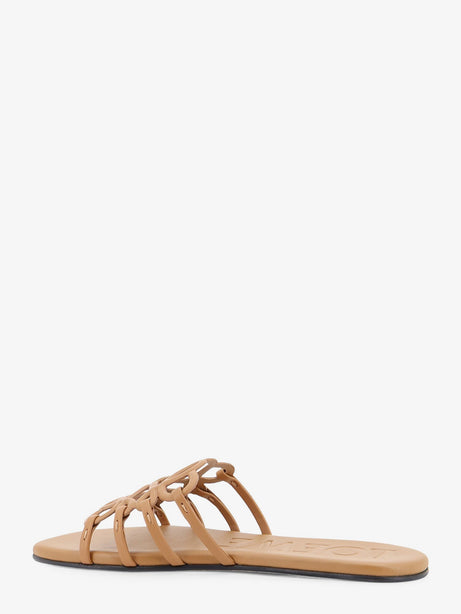 Loewe Paula's Ibiza Anagram Petal Leather Sandals - Camel