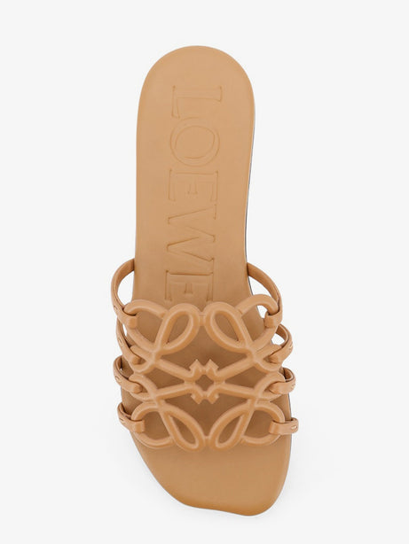 Loewe Paula's Ibiza Anagram Petal Leather Sandals - Camel