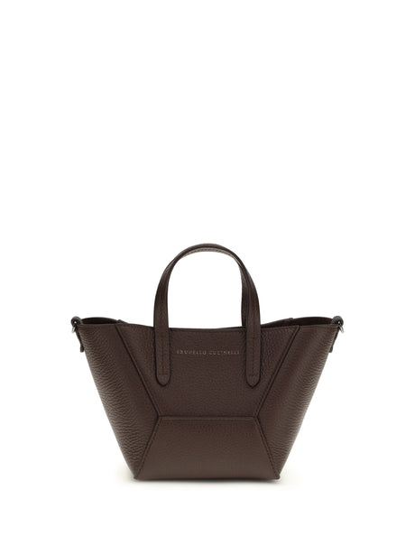 Brunello Cucinelli Leather Handbag - Burgundy
