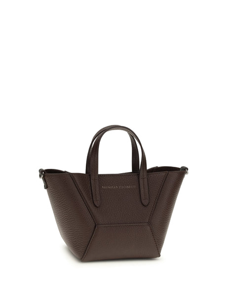 Brunello Cucinelli Leather Handbag - Burgundy