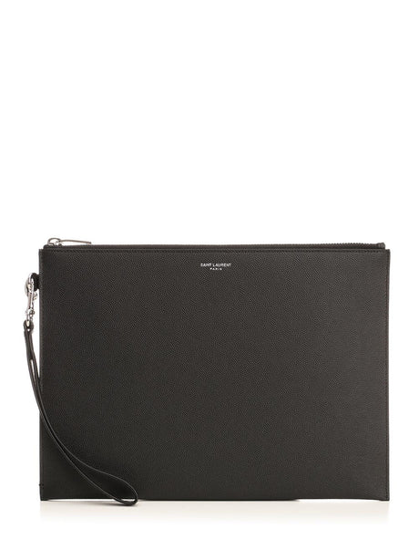 Saint Laurent Tablet Holder With Zip - Black