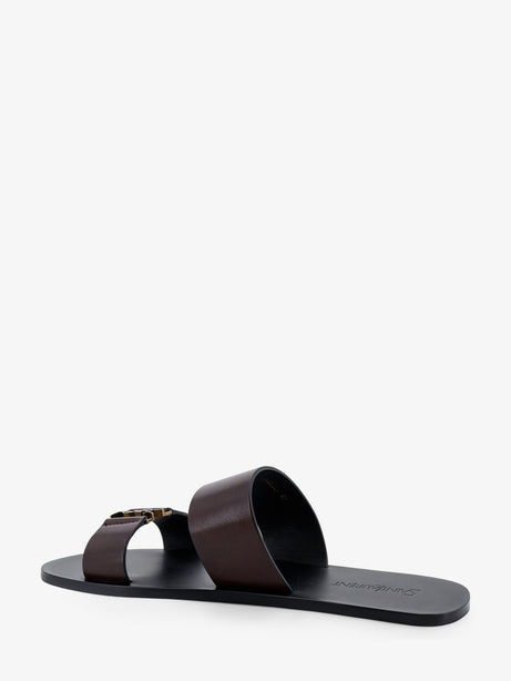 Saint Laurent Babylone leather sandals - Ultra Dark Brown