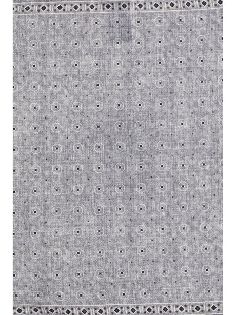 Brunello Cucinelli Ethnic-patterned silk Pocket Square - Grigio+Nocciola