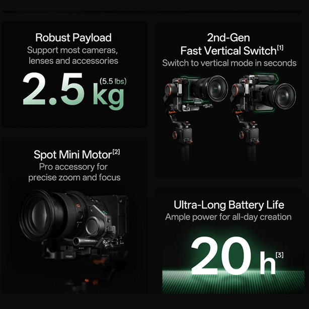 Hohem iSteady MT3 Pro Kit AI Human & Object Tracking Camera Gimbal Stabilizer with Accessories