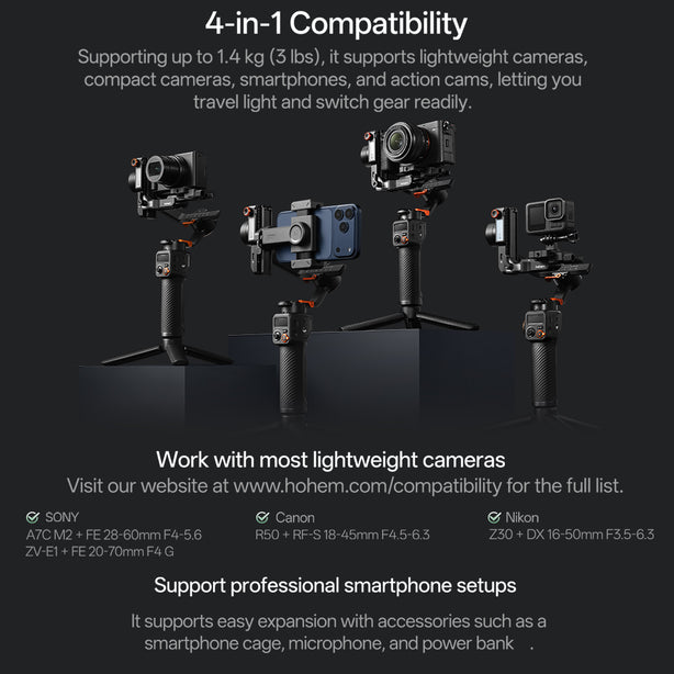 Hohem iSteady MT3 AI Humen Tracking Camera Gimbal Stabilizer