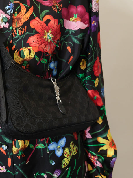 Gucci Jackie Slim GG canvas shoulder bag - Black