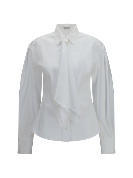 Brunello Cucinelli Cotton blend Shirt with tie - White