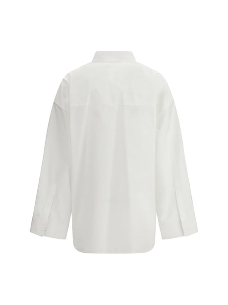 Balenciaga Lace-up cotton Shirt - White