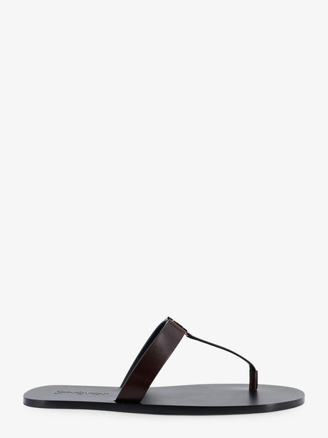 Saint Laurent Babylone leather sandals - Ultra Dark Brown