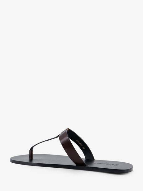 Saint Laurent Babylone leather sandals - Ultra Dark Brown