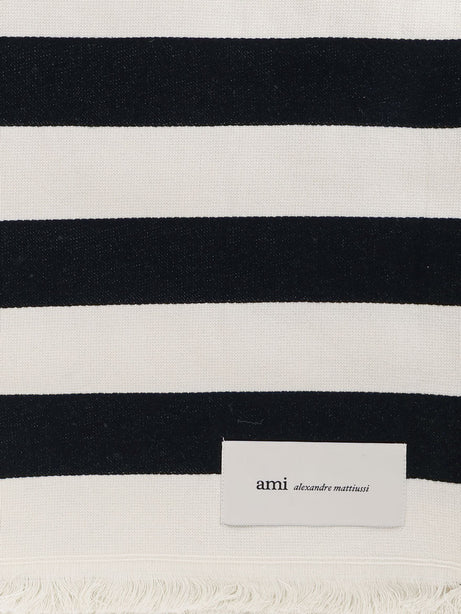 Ami Paris Cotton beach towel - Noir/Blanc Creme