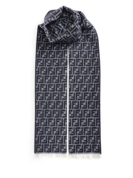 Fendi Ff Wool Scarf - Grey