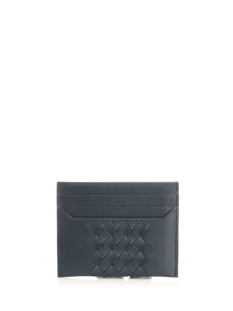 Bottega Veneta Small Woven Card Holder - Blue