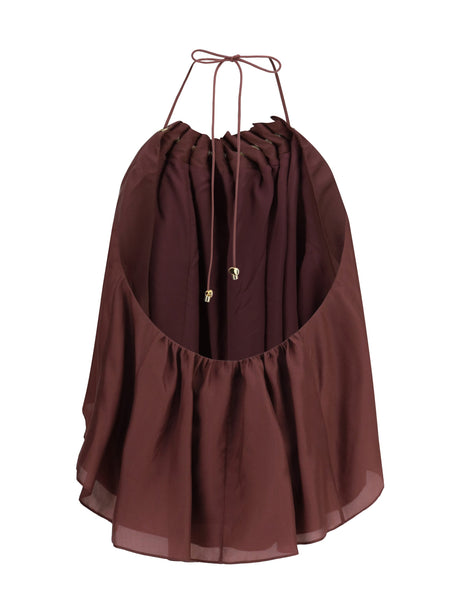 Zimmermann Aster beaded ruched Top - Musk