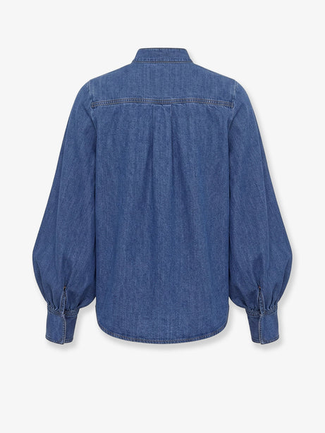 Zimmermann Denim shirt with cut-out embroidery - Bayblue