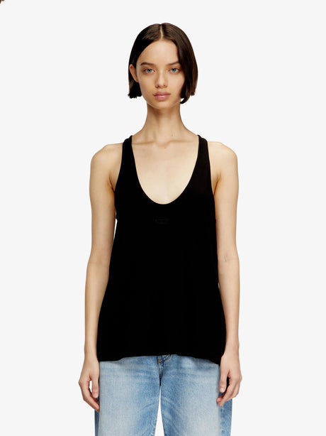 Diesel Ribbed cotton tank top - Nero