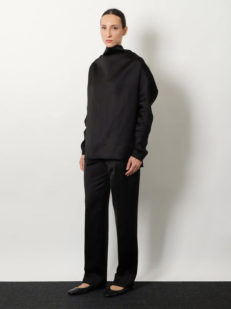 Toteme Easy Raw Edge viscose and linen trousers - Black