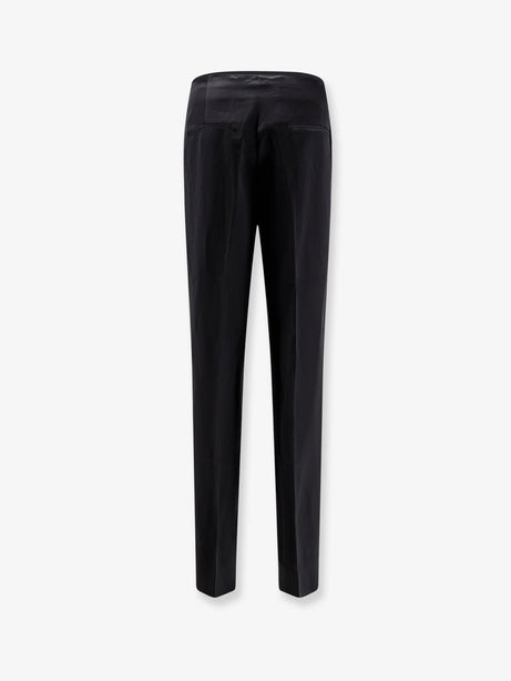Toteme Easy Raw Edge viscose and linen trousers - Black